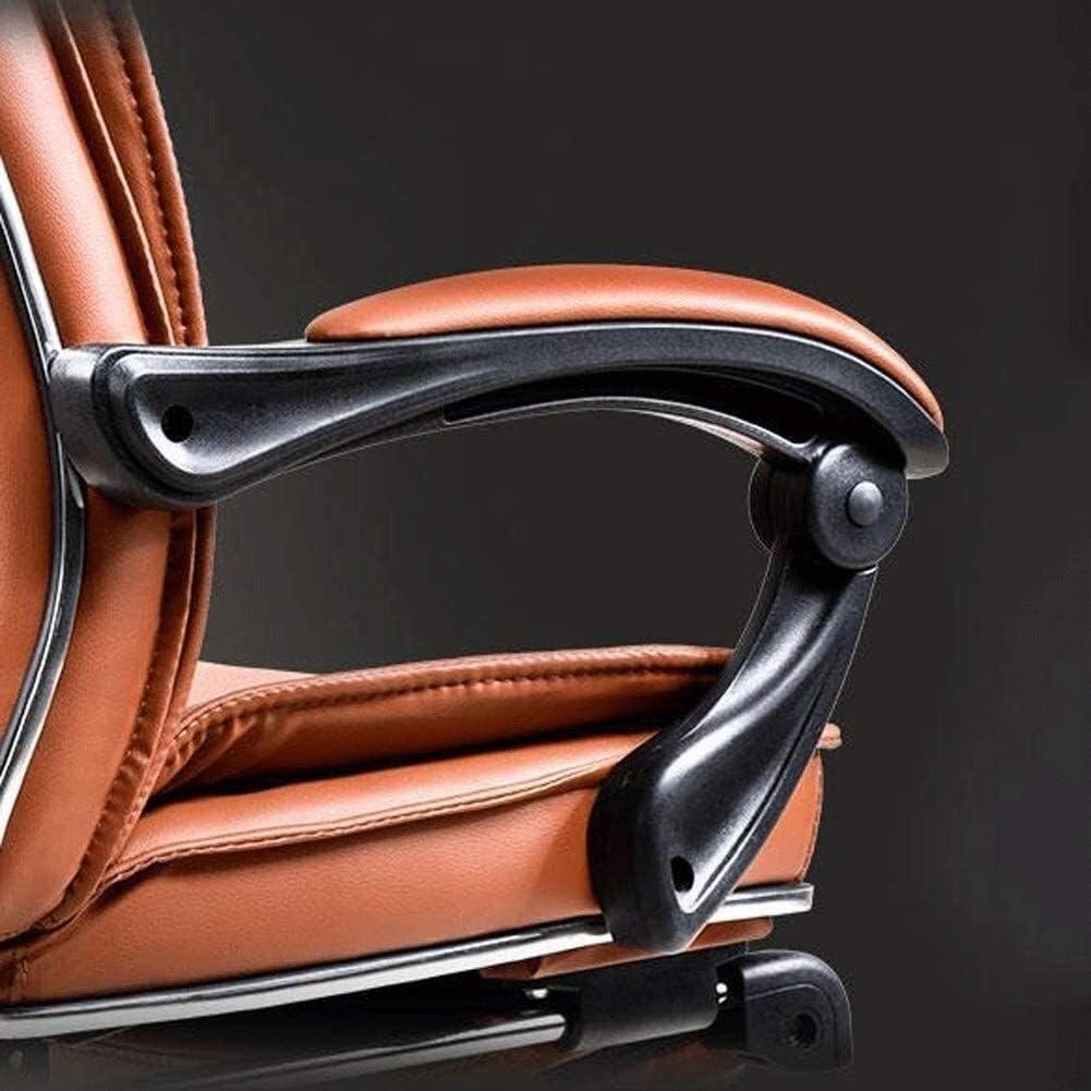 High-Back Leather Executive Swivel Adjustable Swivel Office Desk Chair with Armrests Lumbar Support Desk Ergonomic Chair Boss Chair Computer Chair Leather Chair Home Swivel,Pedal