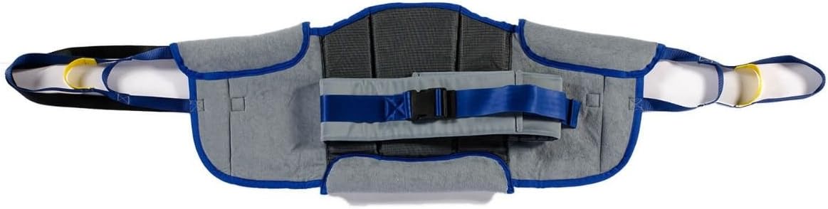 Patient Aid Padded Sit to Stand Sling (PASA2) with Back Support Padding & Stand Assist Straps for Moving Patients 125-250 lbs - Medium Transfer Lift Sling Compatible with Most Patient Lifts