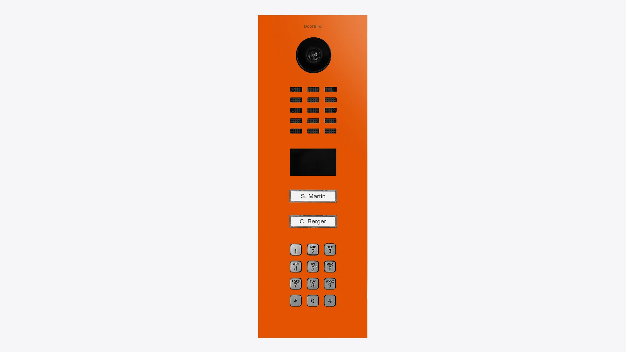 DoorBird D2102KV IP Video Door Station, 2 Call Button in Pure Orange, RAL 2004