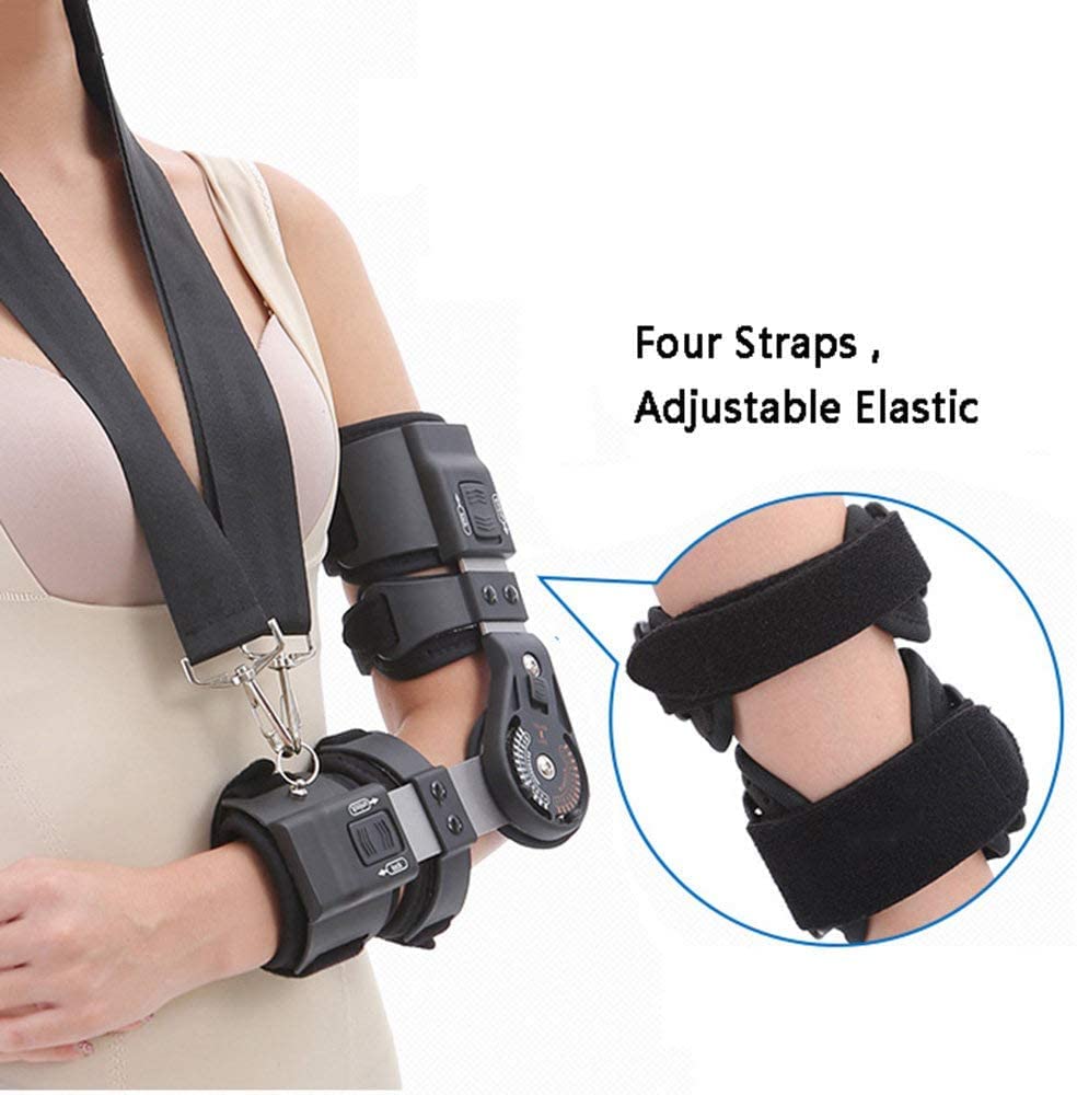 Elbow Brace Support Night Splint, Hinged Elbow Arm Adjustable Protector Elbow Sleeve For Tendonitis Arthritis Reduce Elbow Pain,Left