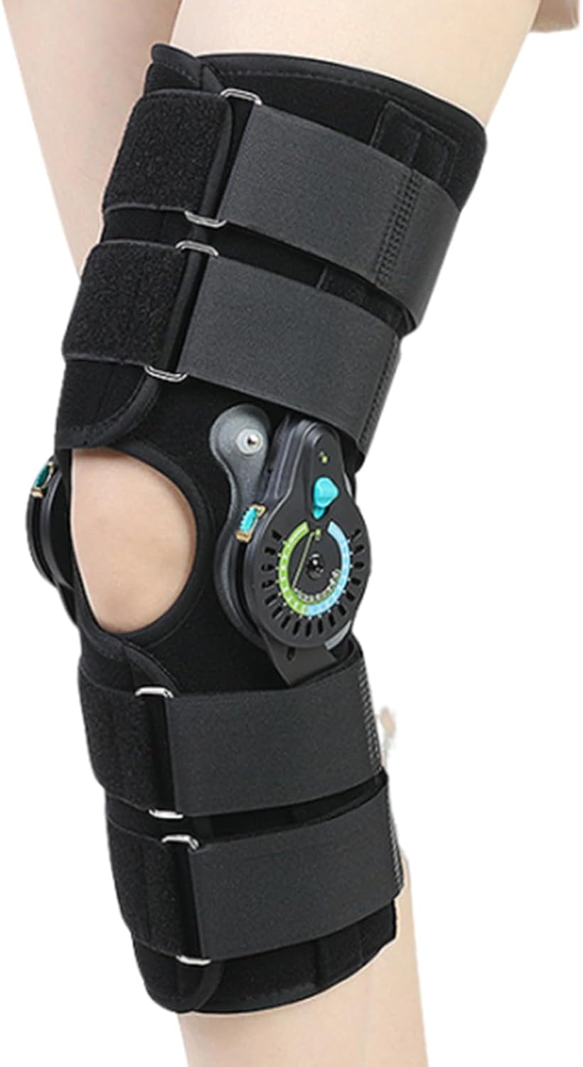 Knee Support, Functional Knee Immobilizer Brace, Adjustable Angle Knee for Ligament Meniscus Injury Knee Rehabilitation,L