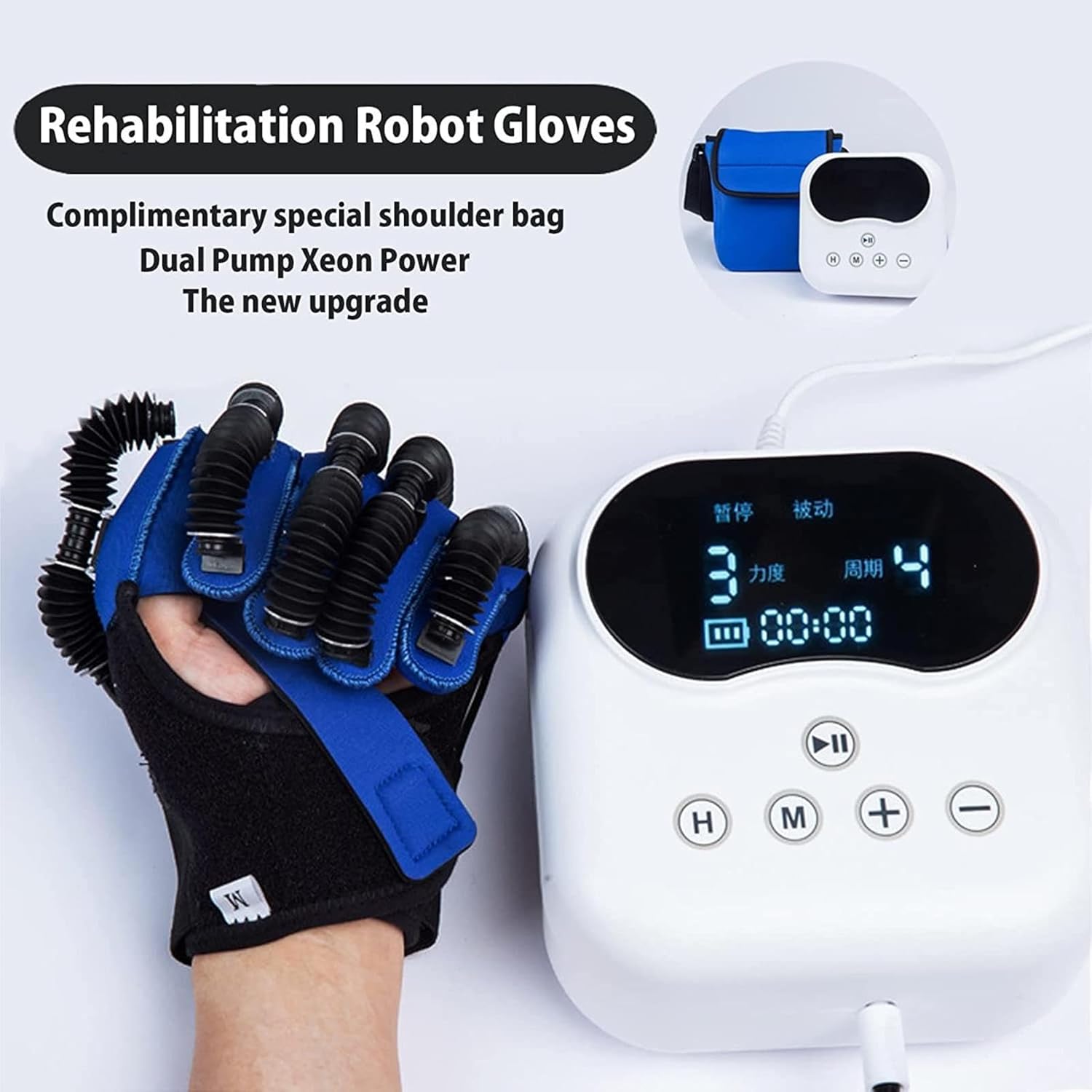 Stroke Hand Splint Assistive Gloves Hemiplegia Finger Rehabilitation Trainer Robot Gloves for Stroke Hemiplegia Hand Function Recovery Relief Finger Cramps,Left-XL