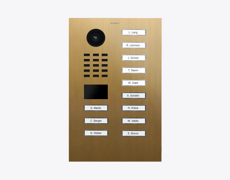 DoorBird D2112V IP Video Door Station, 12 Call Buttons in Gold