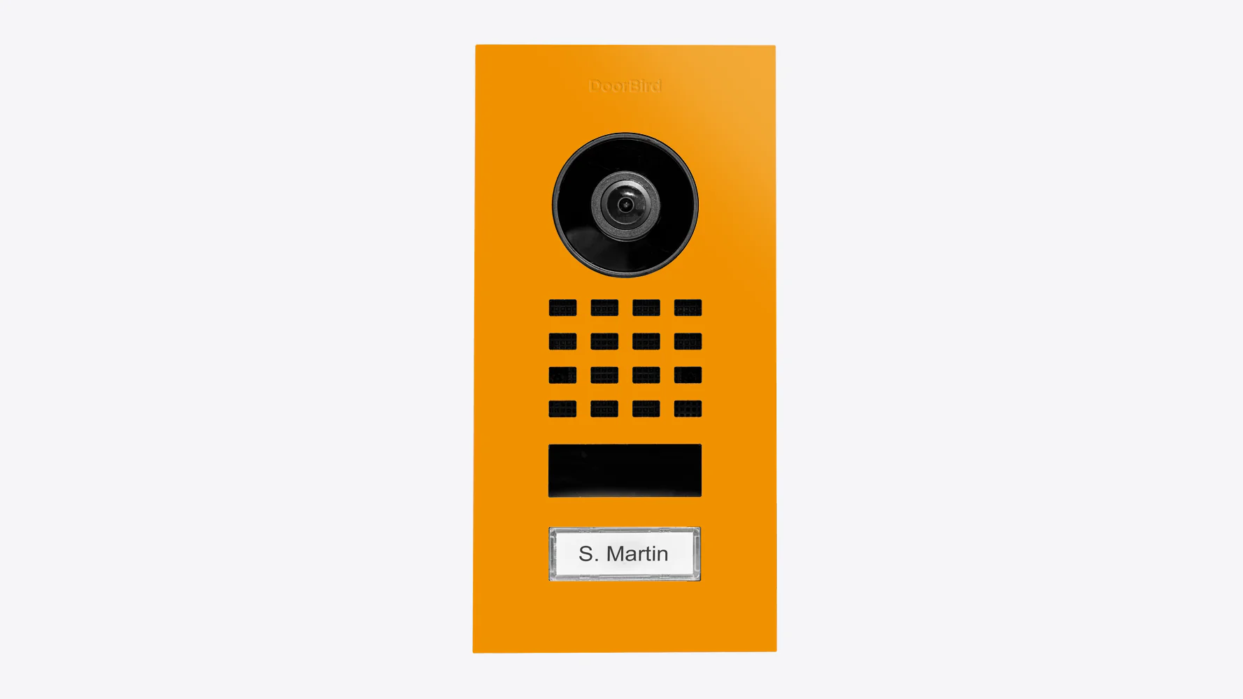 DoorBird D1101V Flush-Mount IP Video Intercom, 1 Call Button in Sun Yellow, RAL 1037
