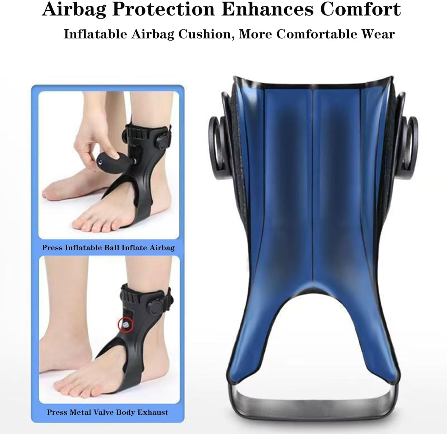 SFKLYU Lightweight Foot Support, Drop Foot Brace, Foot Drop Orthosis Ankle Brace Support for Hemiplegia Stroke Varus Foot Improve Walking Gait,A2,L