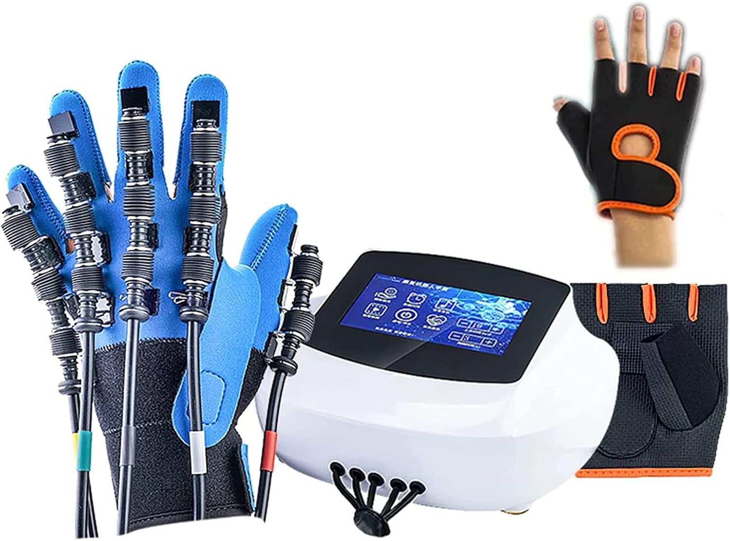 Rehabilitation Robot Finger Orthoses Electric Gloves Soft Resting Hand Splint for Flexion Contracture for Arthritis, Wrist, Pain Relief & Finger Numbness,Right,M