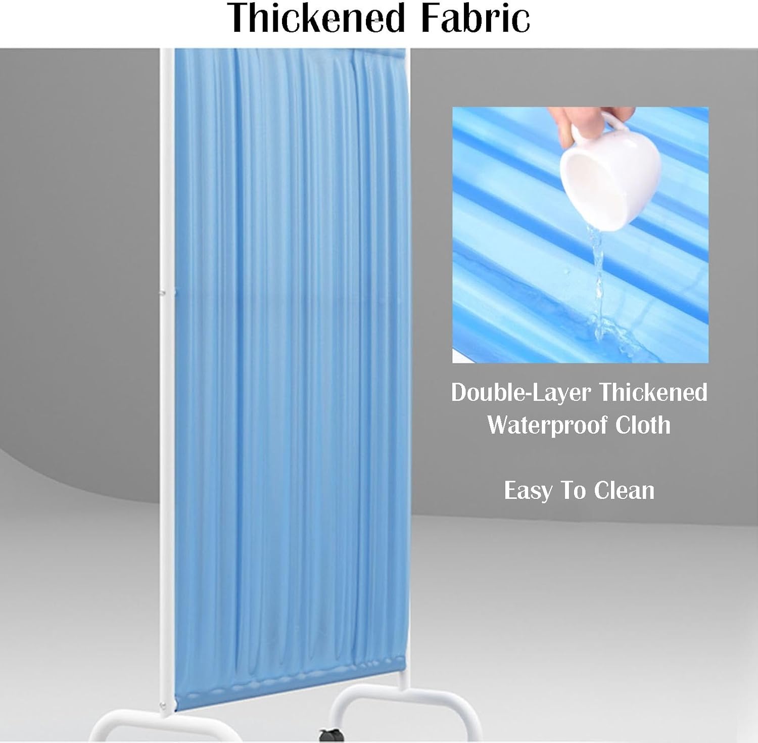 5-Panel Folding Privacy Screen with 360° Wheels, Medical Room Divider for Office, Clinic, Restaurant, and Hall – Brown Protective Privacy Partition