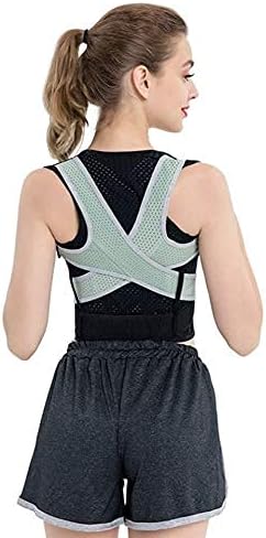 Posture Corrector Adjustable Back Posture Corrector Clavicle Spine Back Shoulder Lumbar Brace Support Back Pain Relief Prevents Slouching Support Brace,Black With Grey-Xx,Black With Grey-XX