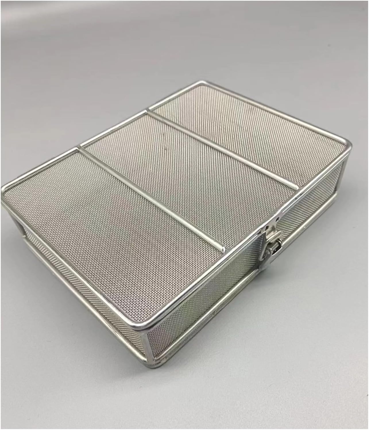 Metal Instrument Sterilization Basket with lid, Lab Trays,304 Stainless Steel mesh Basket,Instrument Tray and Mesh Perforated Baskets,for Hospital, Clinic