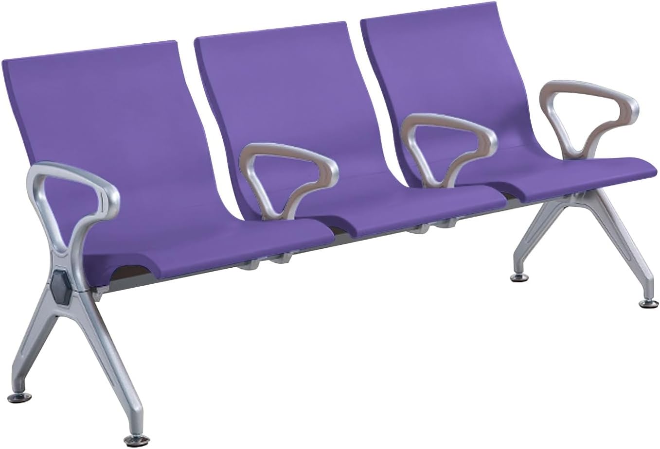3Seat Waiting Room Bench with 4 Armrestsleather Office Furniture Modern Lobby Chairs Conference Reception Seating for Airport Clinic Hospital Bank (Rple)