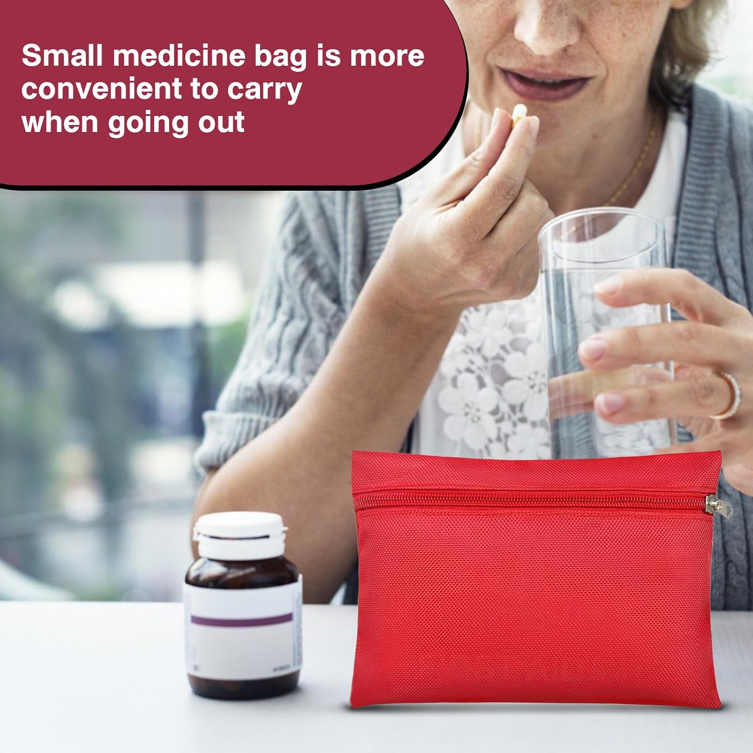 Secure Medicine Lock Box with Key, Childproof Metal Medication Storage Organizer for Home & Travel, Layered Aluminum First Aid Box, Portable & Durable – 15