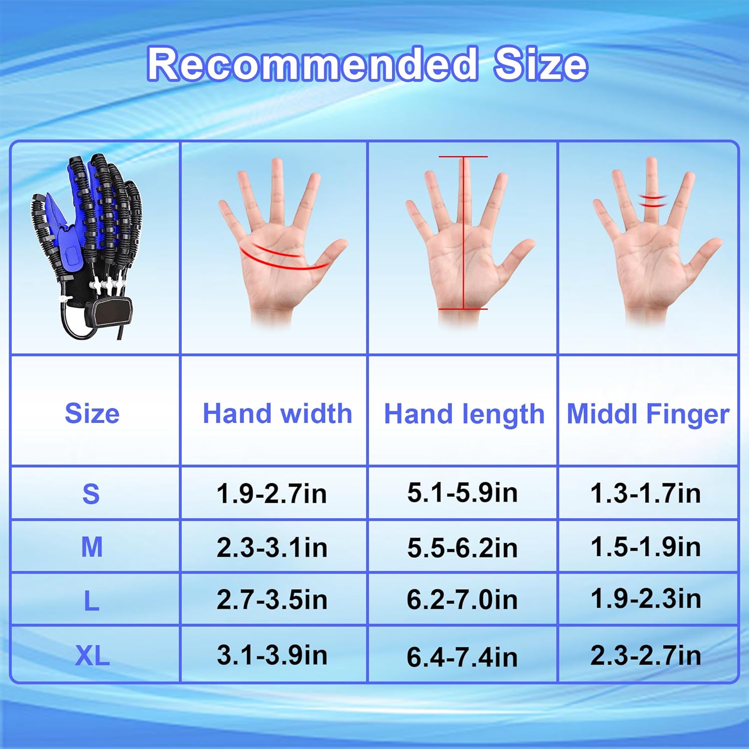 Hand Rehabilitation Robot Gloves,Stroke Hemiplegia Recovery Equipment,with USB Chargeable and Strength Adjustment