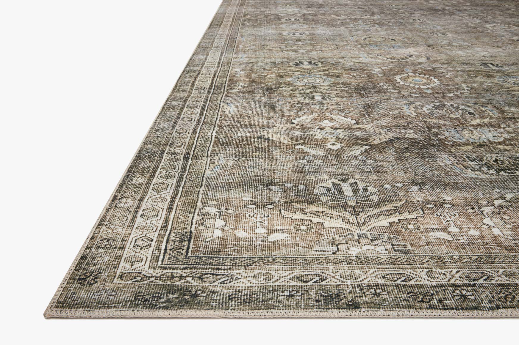 Loloi II Layla Collection - Traditional Power Loomed Rug in Antique & Moss (LAY-13)