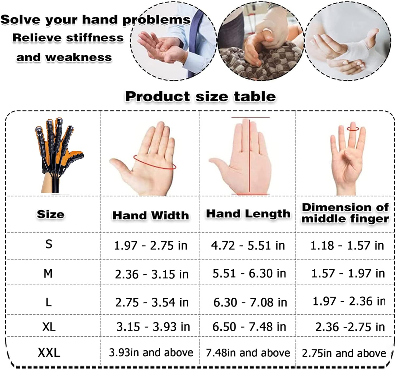 Upgrade Strengthen Rehabilitation Robot Gloves Stroke Hemiplegia Hand Splint Finger Orthosis Finger Rehabilitation Stroke Hand Training(Size:L Code,Color:Right Hand)