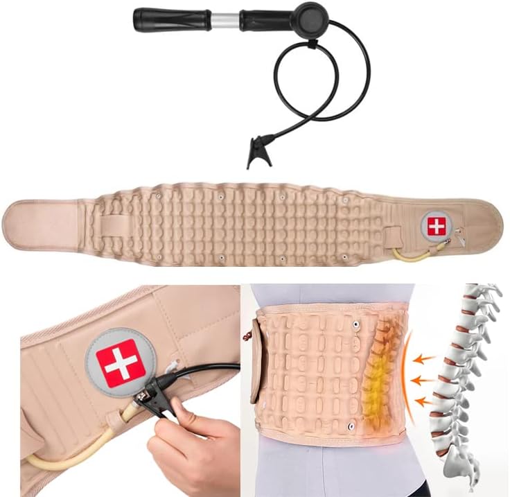 Lumbar Support Decompression Waist Air Traction Brace Spinal Back Relief Belt Backach Pain Release Device for Back Pain - Lower Back Traction Device 29-49 Waist