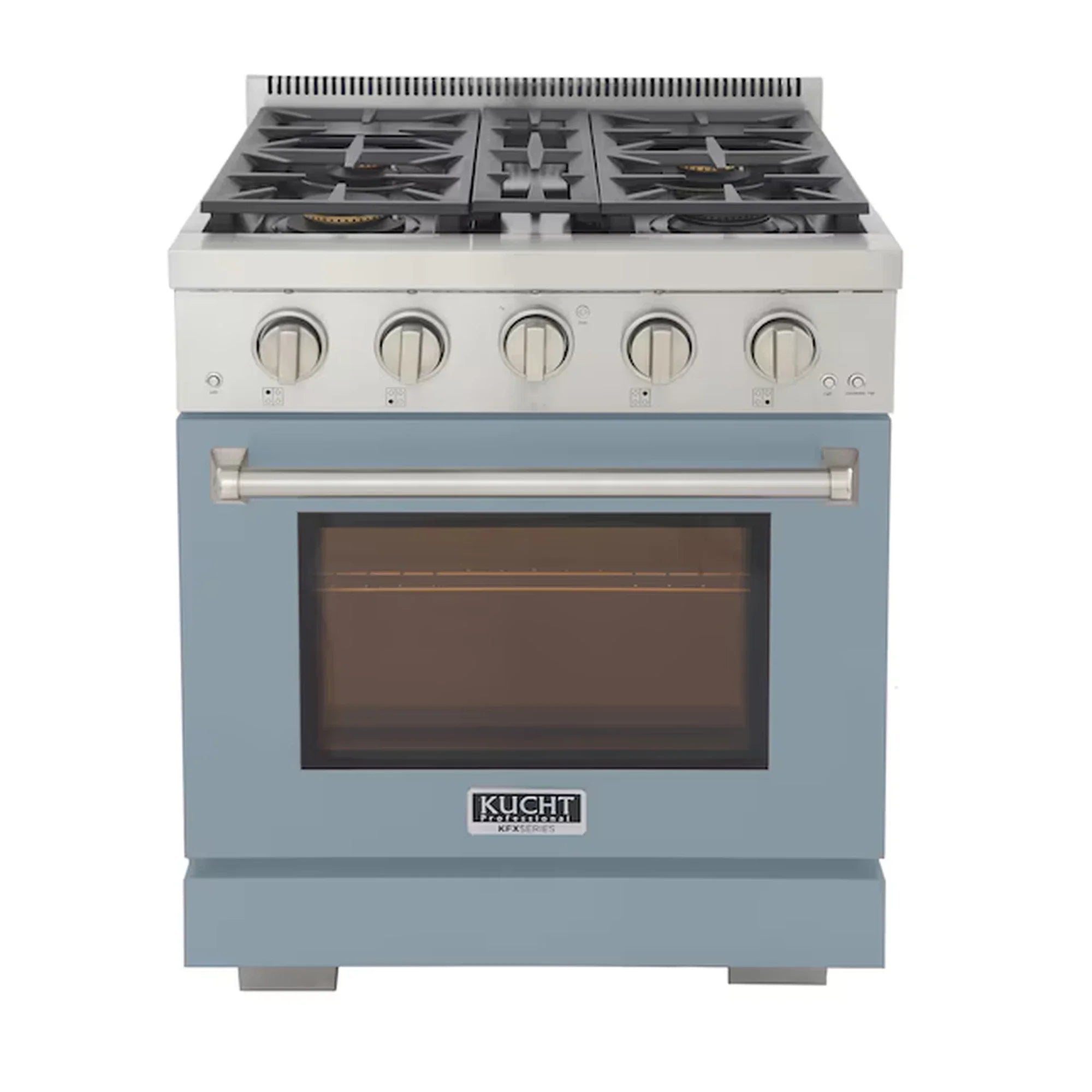 Kucht Professional 30-Inch 4.2 cu. ft. Propane Gas Range in Light Blue with Silver Accents (KFX300/LP-LB)