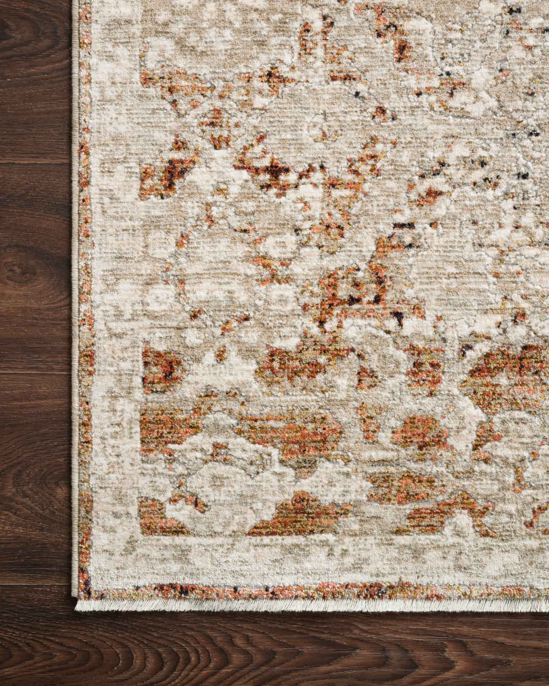 Loloi Theia Collection - Traditional Power Loomed Rug in Natural & Rust (THE-07)