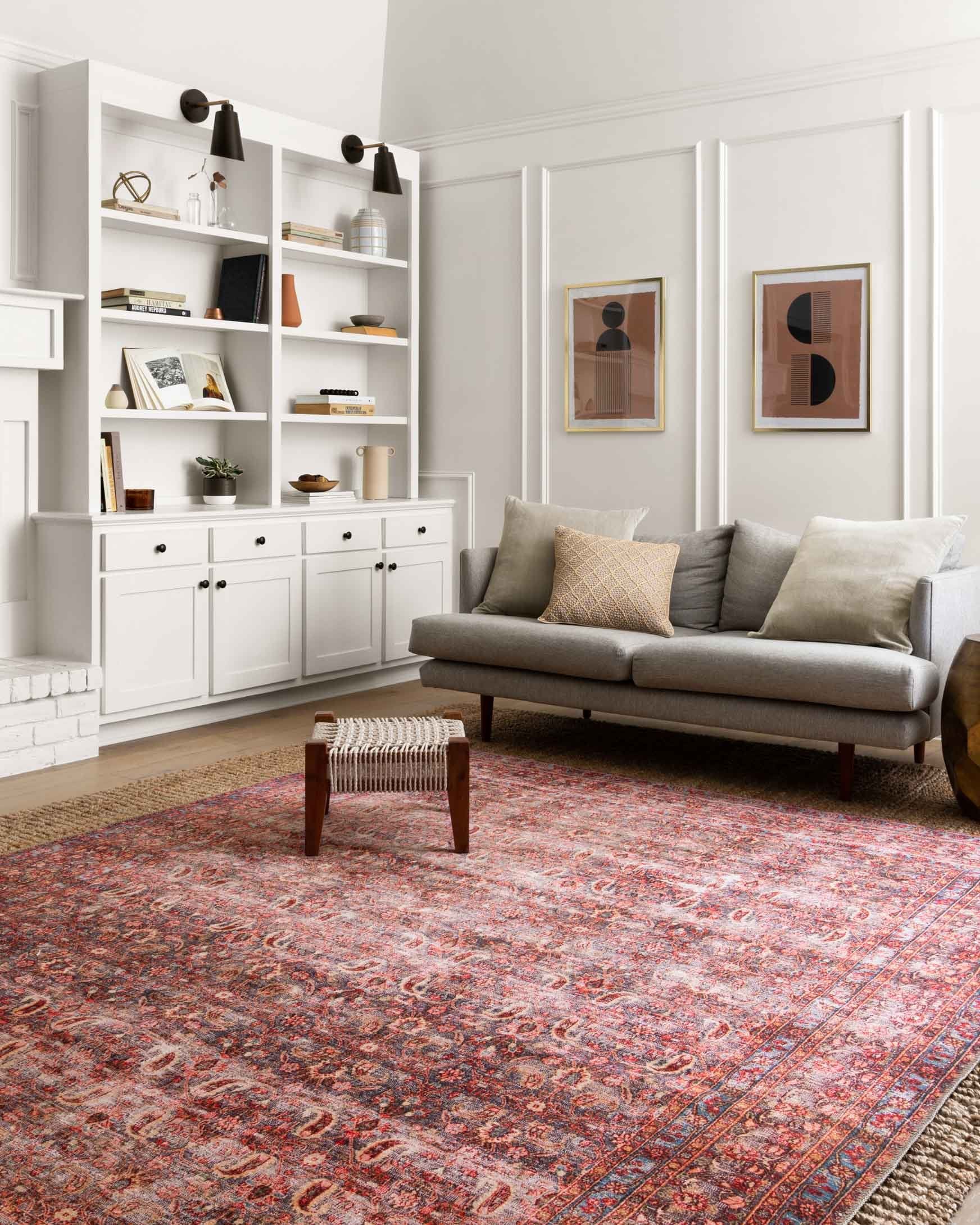 Loloi II Loren Collection - Traditional Power Loomed Rug in Eggplant & Crimson (LQ-05)