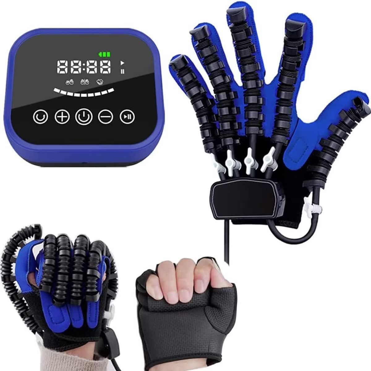 Finger and Hand Function Rehabilitation Trainer Robot Rehabilitation Gloves Right Rehabilitation Exercise Equipment for Arthritis Stroke Hemiplegia Patients (Right Hand -M)