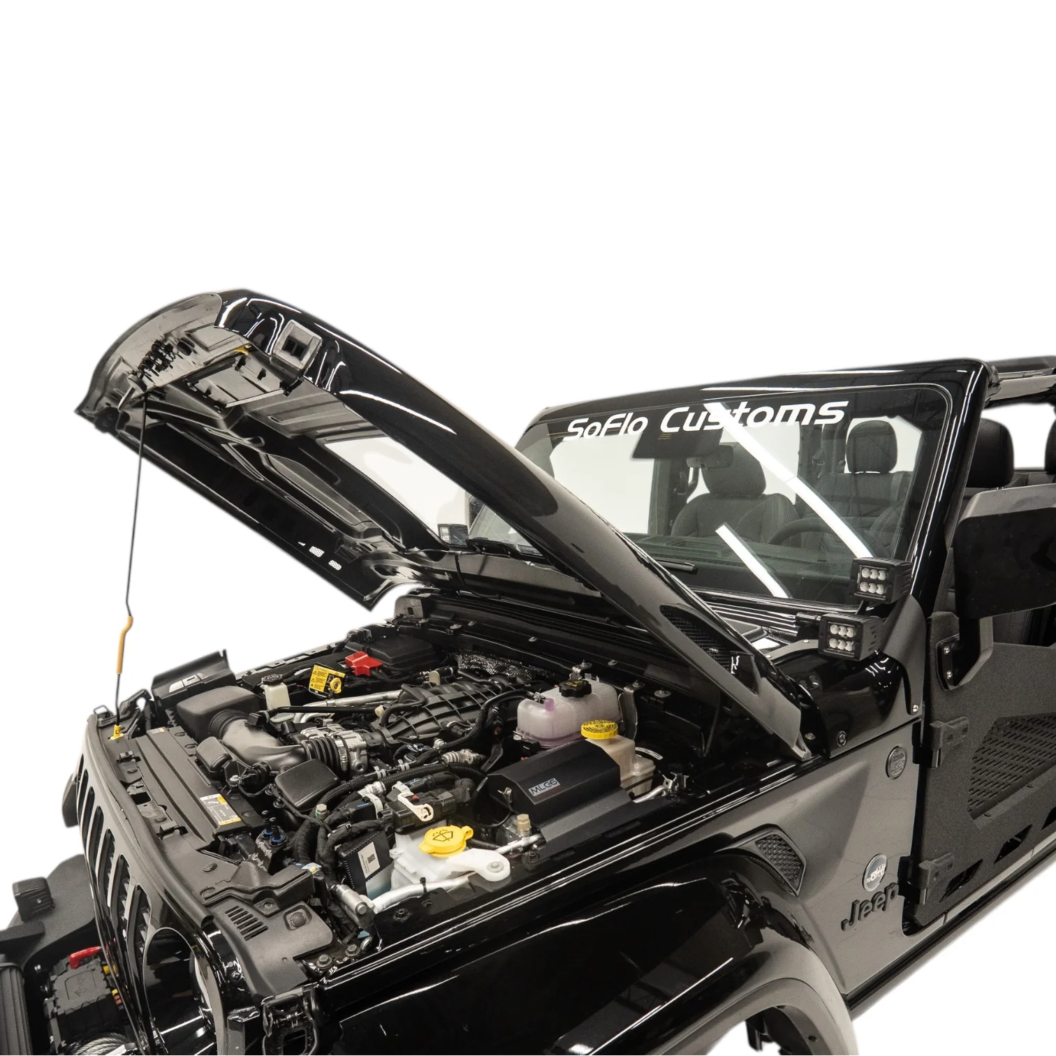 Jeep Wrangler SoFlo Custom Hood with Clear Insert 2018-2026