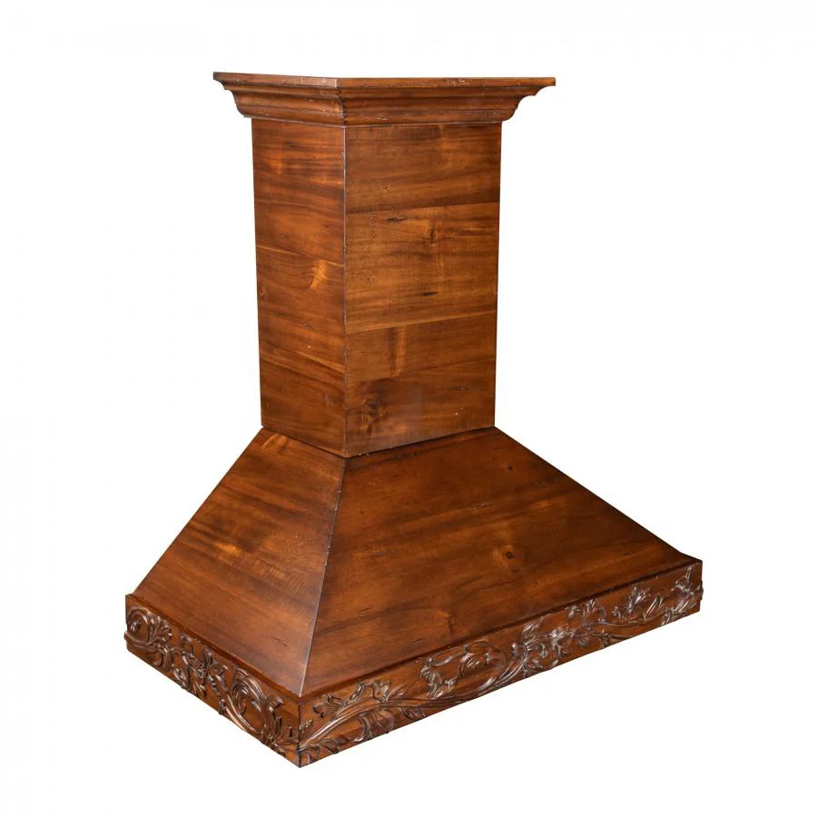 ZLINE 36-Inch Carved Wooden Wall Mount Range Hood in Walnut (KBRRC-36)