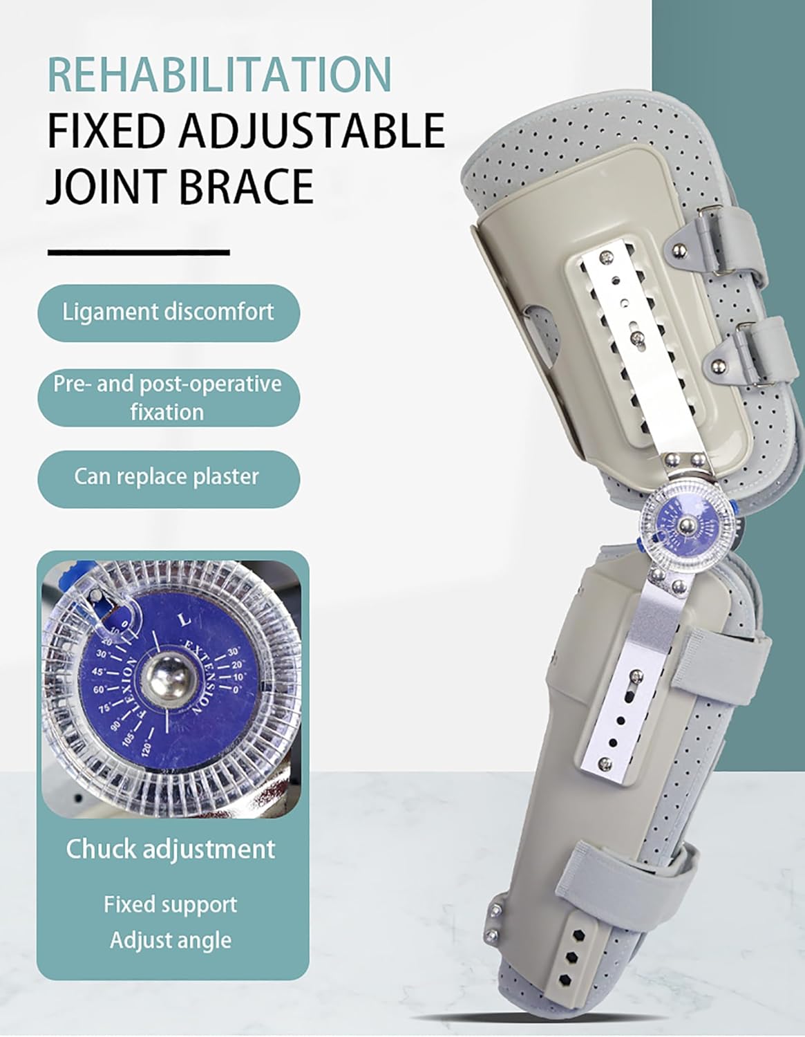 Knee Support, Oa Knee Brace, ROM Knee Immobilizer Acl Knee for Fracture, Ligament Strain, B On B Knee Joint, Adjustable Trainer,