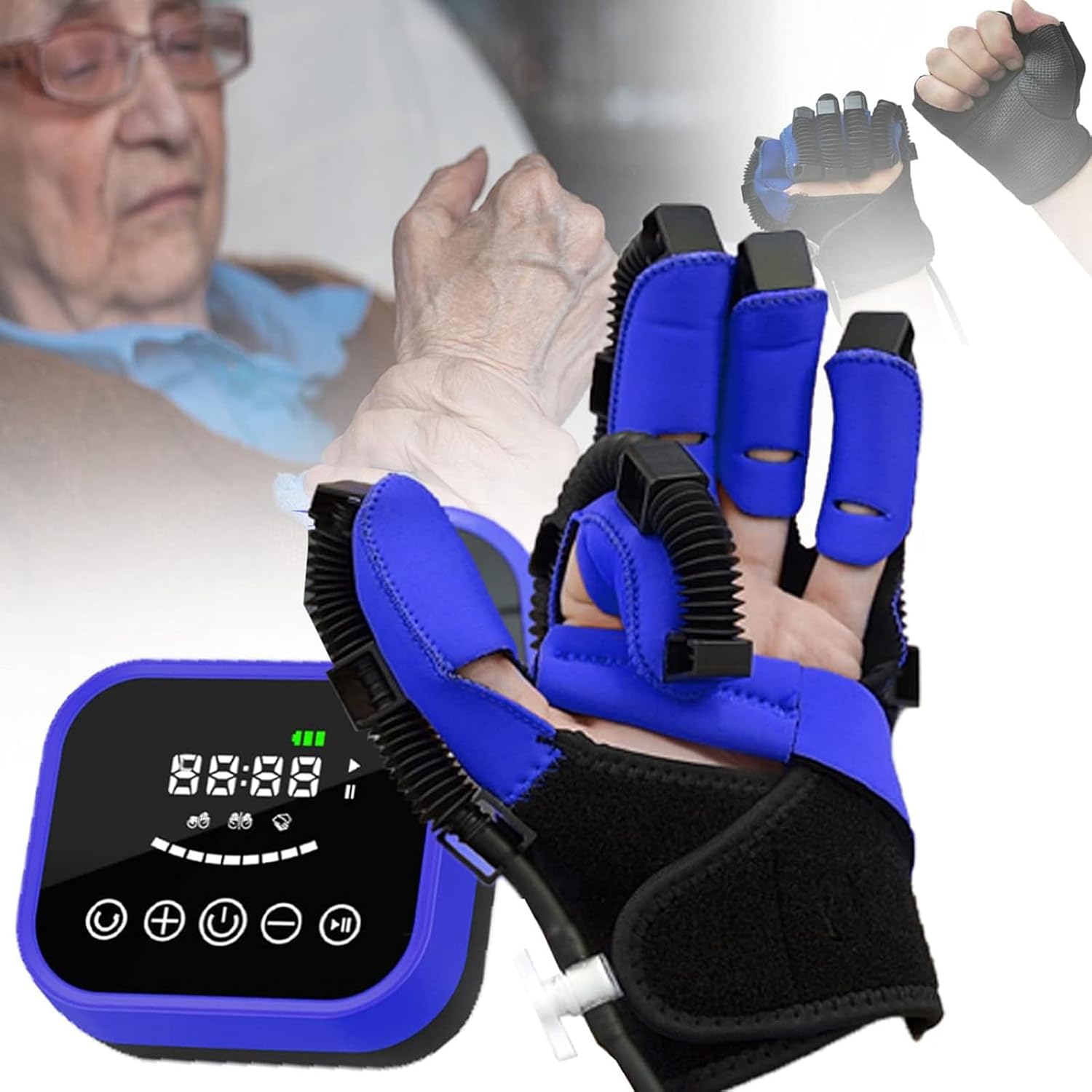 GaRcan Rehabilitation Robot Gloves,Finger Training Stroke Hand Splint Finger Orthosis Functional Hand Splint,Finger Spasm,Postoperative Recovery,Stroke,Hemiplegia,Simple Operation (Left M)