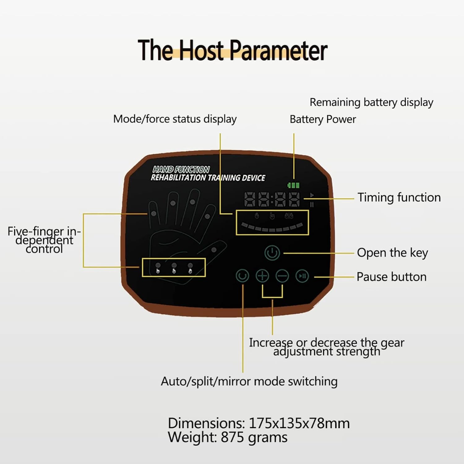 Upgrade Rehabilitation Robot Gloves Stroke Hemiplegia Hand Finger Training Promote Blood Circulation Resolve Stiff Hands(Size:L Code,Color:Right Hand)