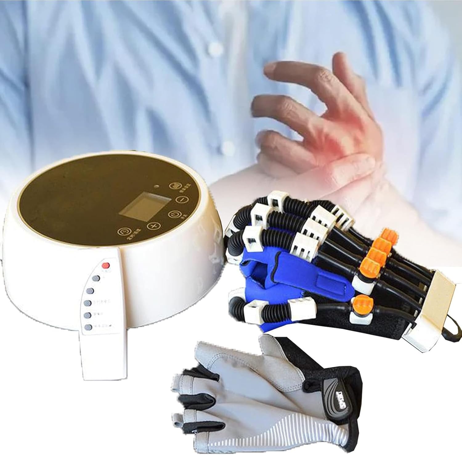 Electric Rehabilitation Robot Gloves,Orthoses Stroke Hand Splint Rehabilitation Auxiliary Training Gloves Equipment,Easy To Operate And Easy To Learn (Right XL)
