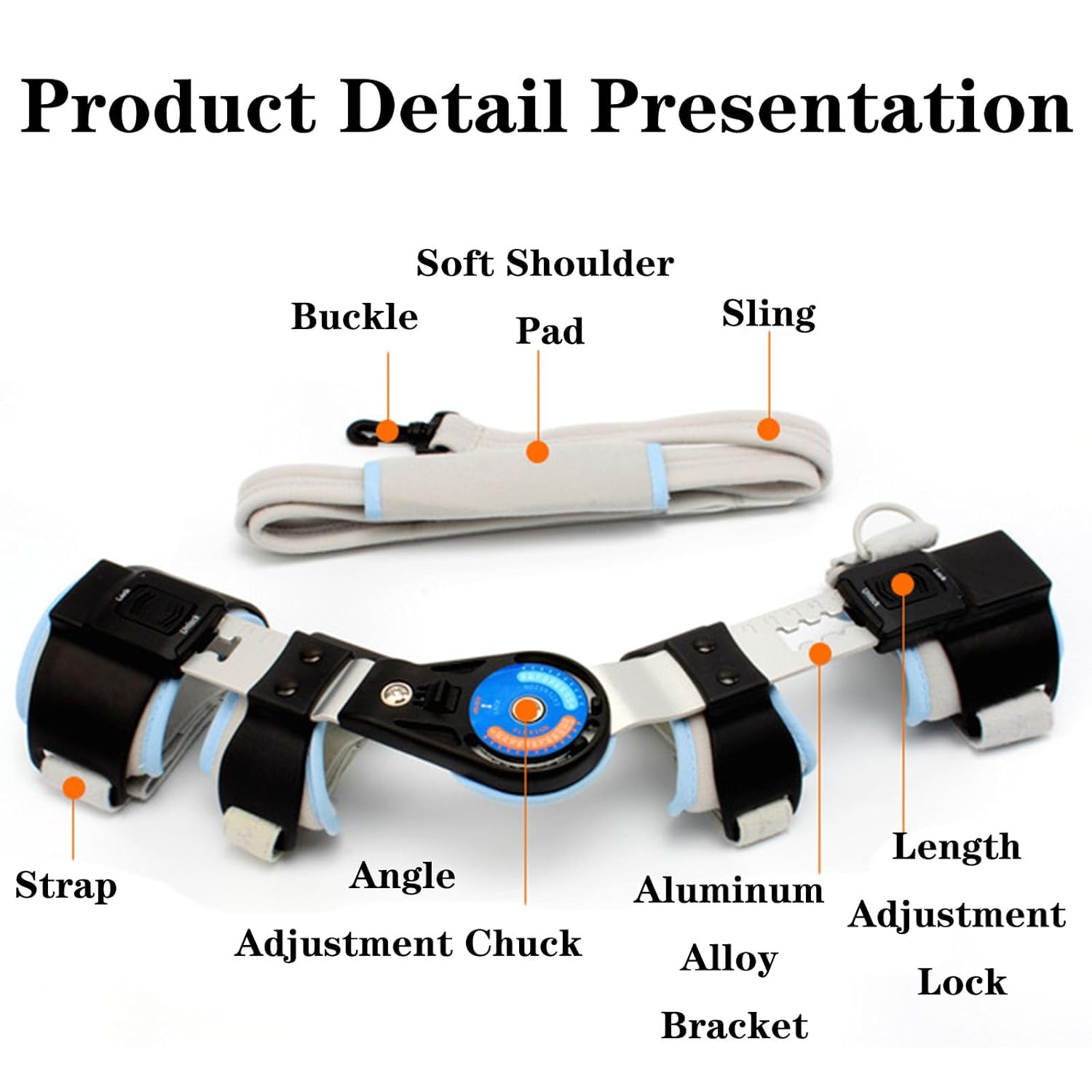 SFKLYU Hinged Elbow Brace Post Elbow Brace with Strap Adjustable Elbow Immobilizer Injury Recovery Support Arm Sling for Strap Men Women Surgery Injury Recovery Pain Relief,Left