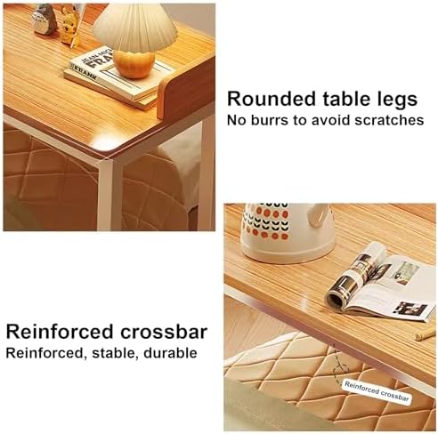 Overbed Table with 360° Wheels, Over The Bed Table, Queen/Full Size Over Bed Desk, Laptop Cart, Rolling Medical Desk W/Heavy Duty Metal Leg, for Bedroom, Hospital (Color : Oak)