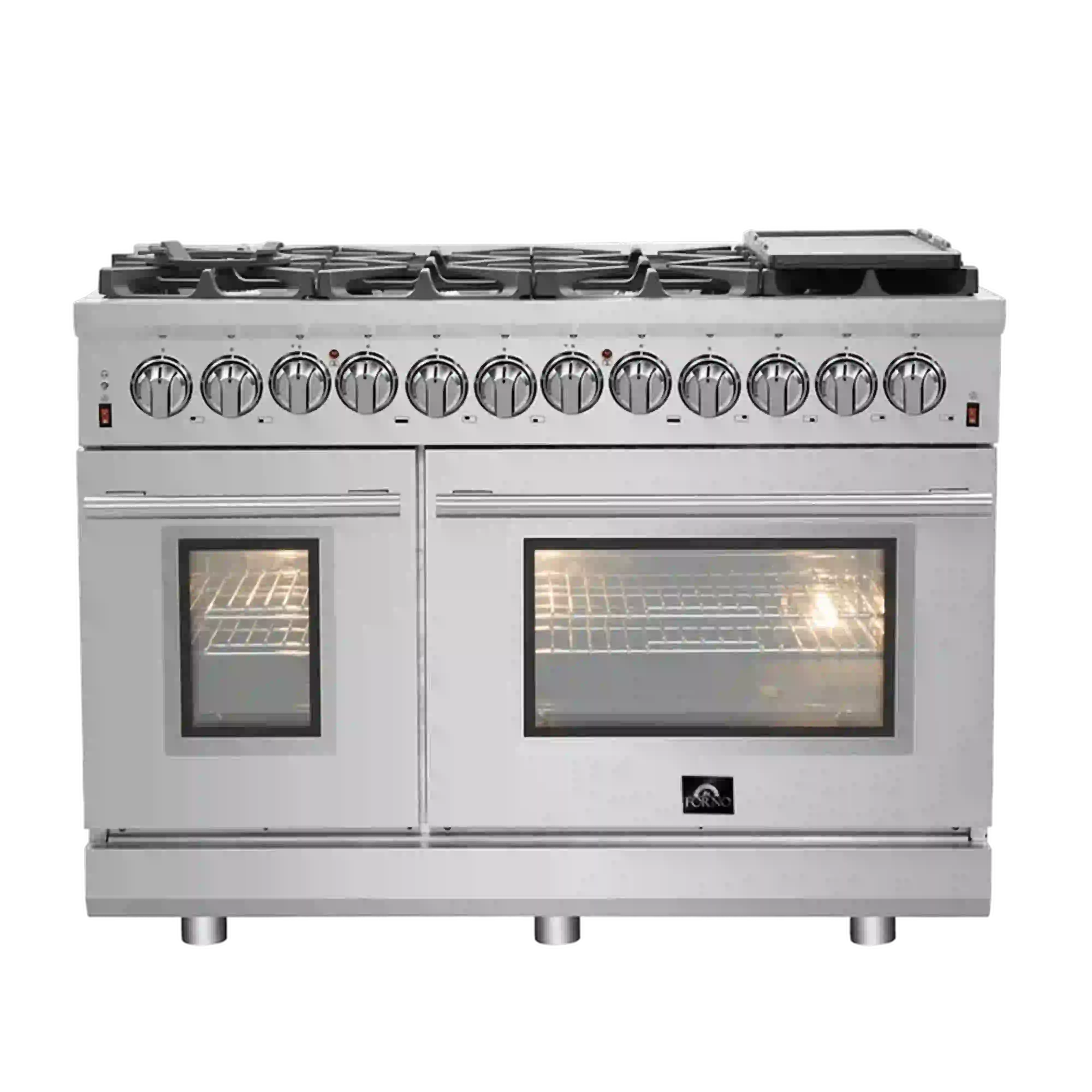 Forno Massimo 48-Inch Freestanding Dual Fuel Range in Stainless Steel (FFSGS6125-48)