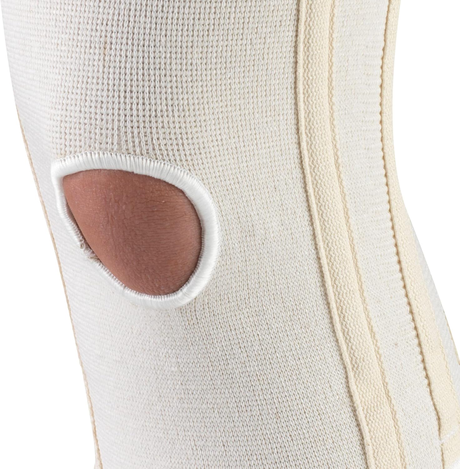 Champion Knee Brace Flexible Stays Knit Elastic, White, Large (Pack of 4)