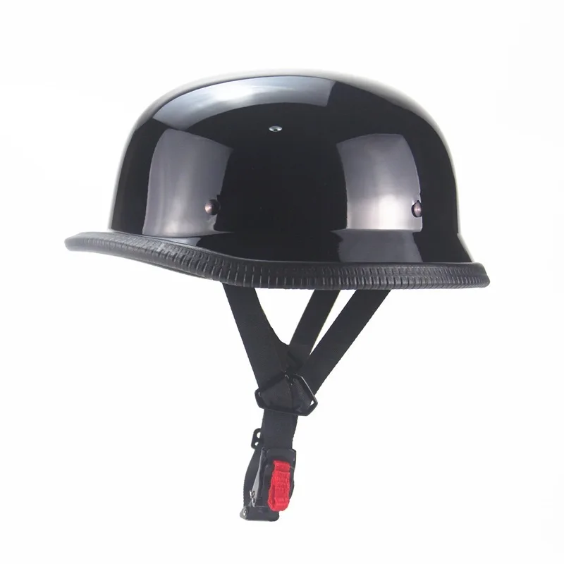 Glossy Black Bicycle Helmet With Adjustable Strap