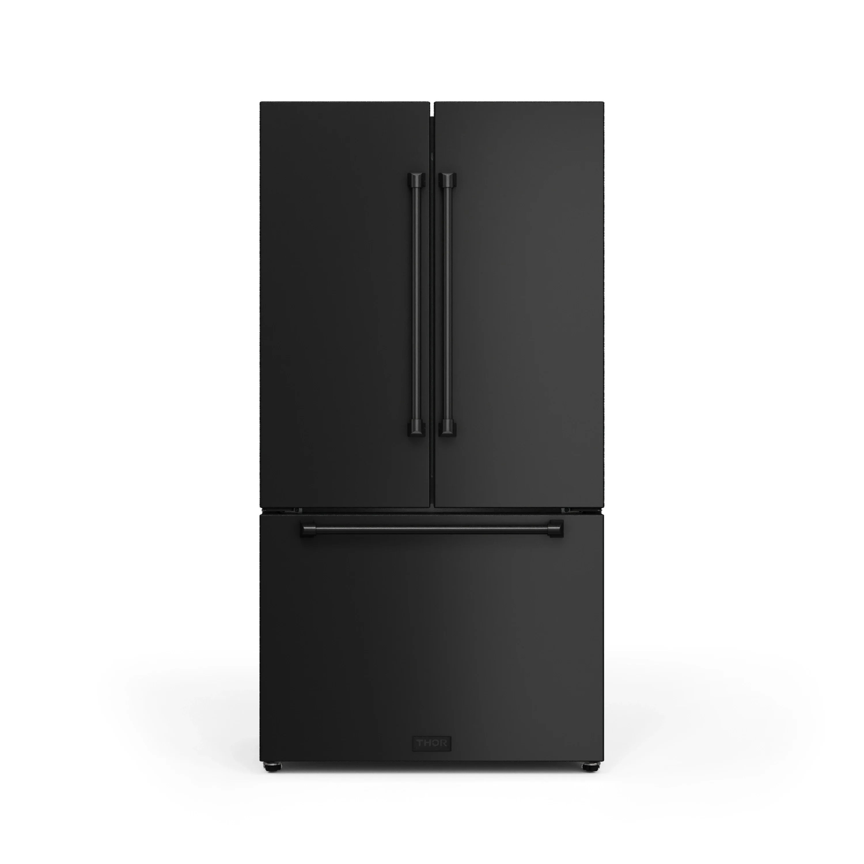 Gordon Ramsay by Thor Kitchen 36-Inch 20.3 cu ft French Door Counter Depth Refrigerator with Ice Maker in Black (RF3621CTD00)