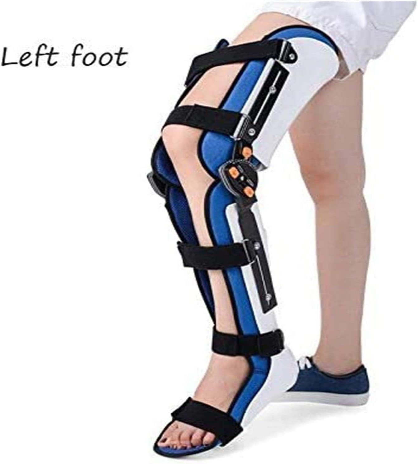 Adjustable Hip Joint Fixation Bracket, Support Lower Limbs Orthosis,Knee Ankle Foot Orthosis,Hip and Knee Fixed Brace for Fascia,Tendon and Calf Stretching,Rehabilitation Training Reduce Swelling,Spee
