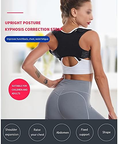 Posture Corrector Adjustable Back Support Belt Spine Back Shoulder Brace Support Belts Adult Invisible Hunchback Belts(A Black,XL)