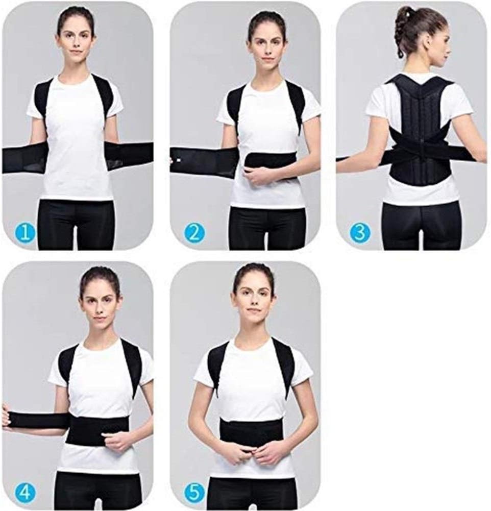 Posture Corrector for Men and Women Back Posture Brace Clavicle Support Stop Slouching and Hunching Adjustable Back Trainer,Red-XXXX