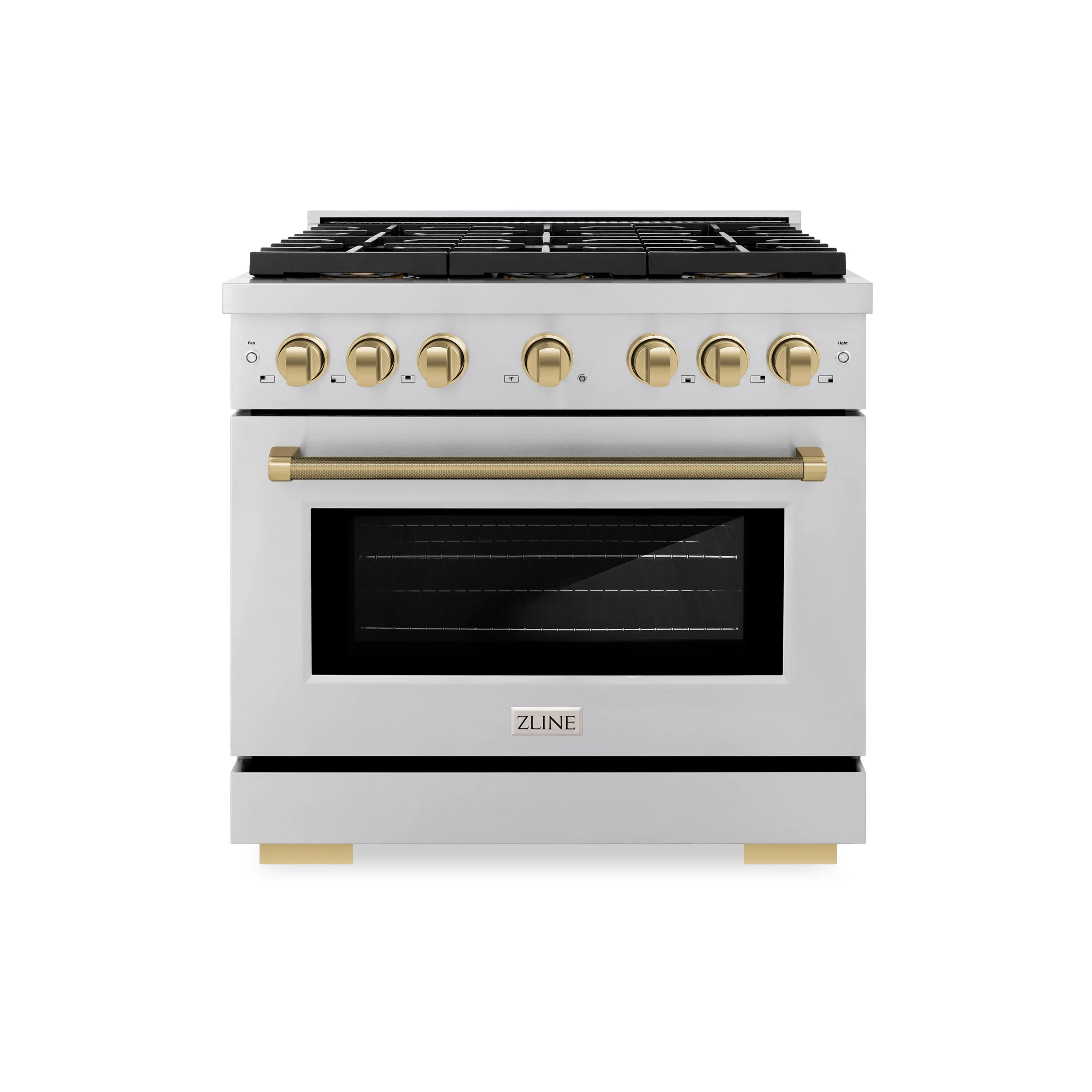 ZLINE Autograph 36-Inch Paramount DuoPro Gas Range in Stainless Steel with Bronze Helix Handle (PSGRZ-36-KCB)