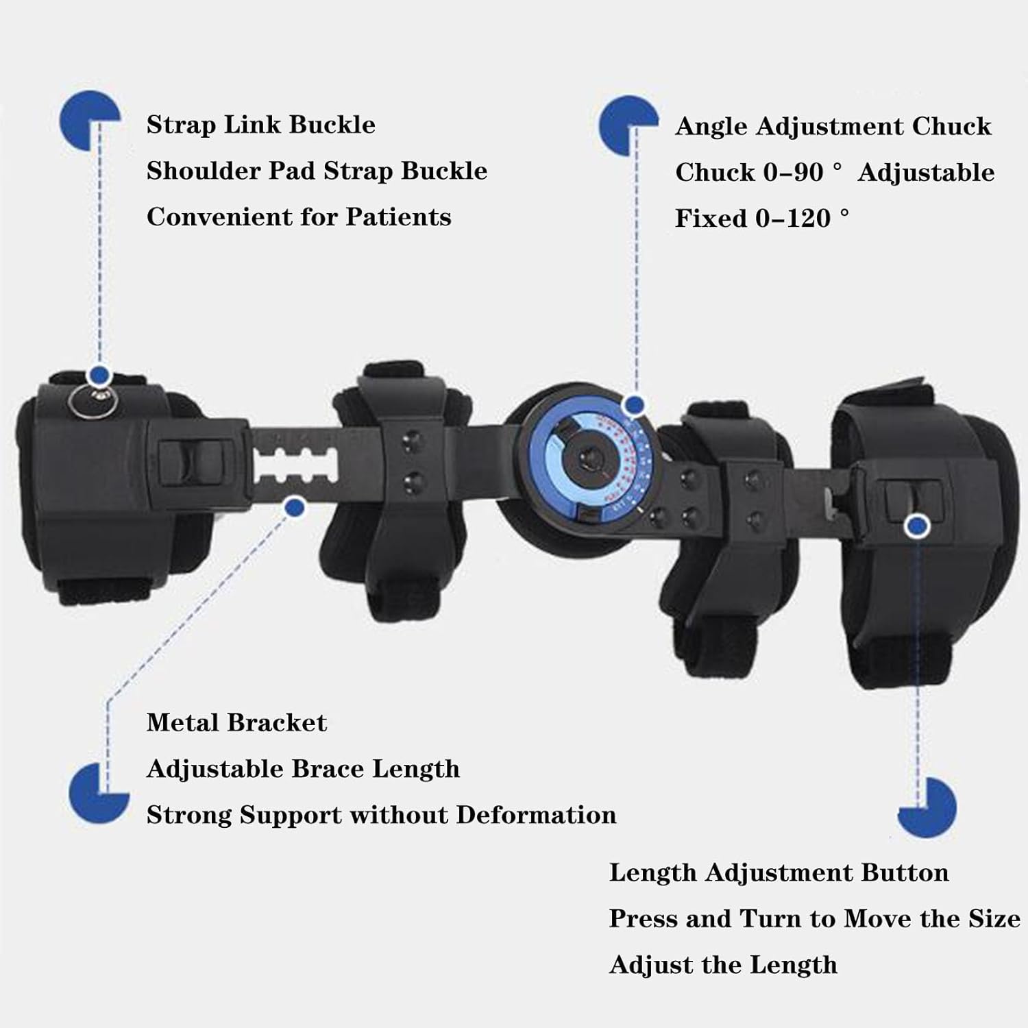 SFKLYU Hinged Elbow Brace,Adjustable Post Elbow Brace with Sling Stabilizer Splint Arm Splint Supporting Recovery from Postoperative Arm Injury,Right