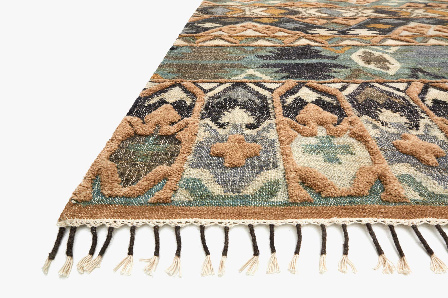Loloi Owen Collection - Transitional Hand Woven Rug in Ocean & Camel (OW-02)