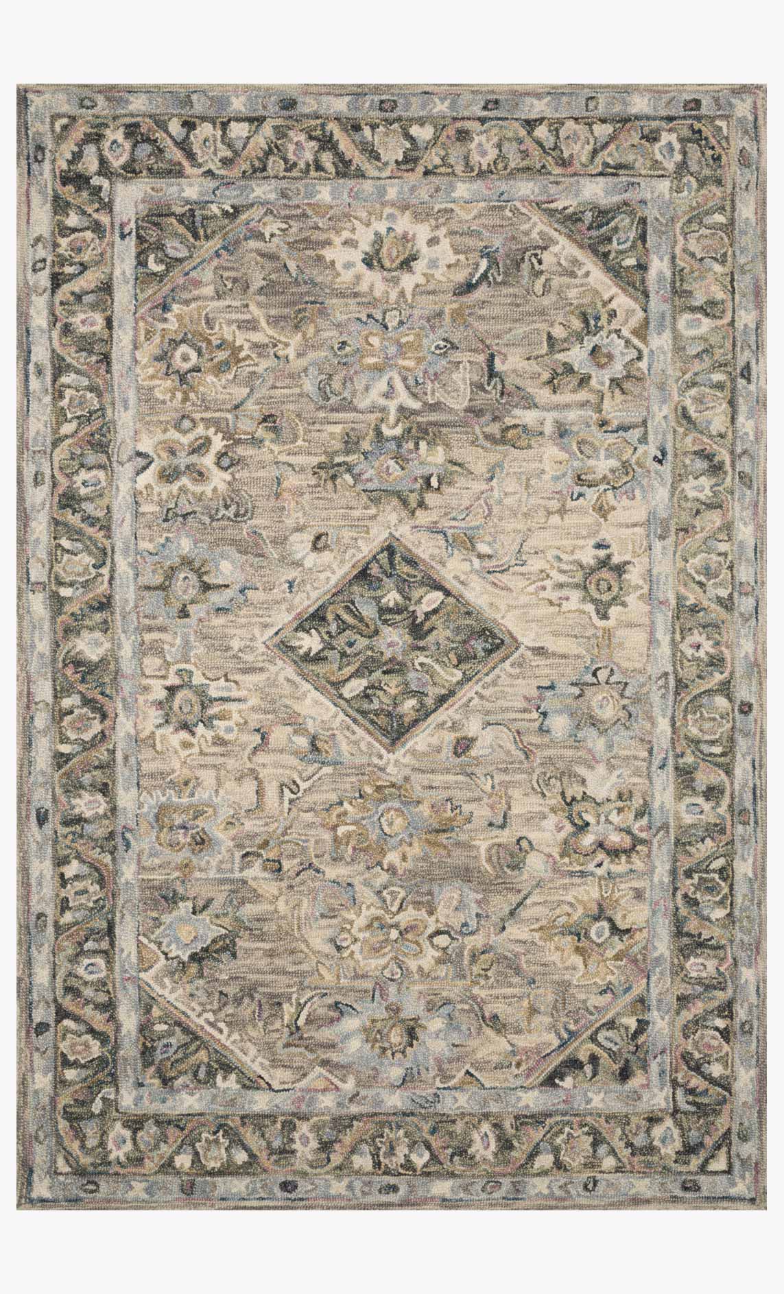 Loloi II Beatty Collection - Traditional Hooked Rug in Sky (BEA-02)