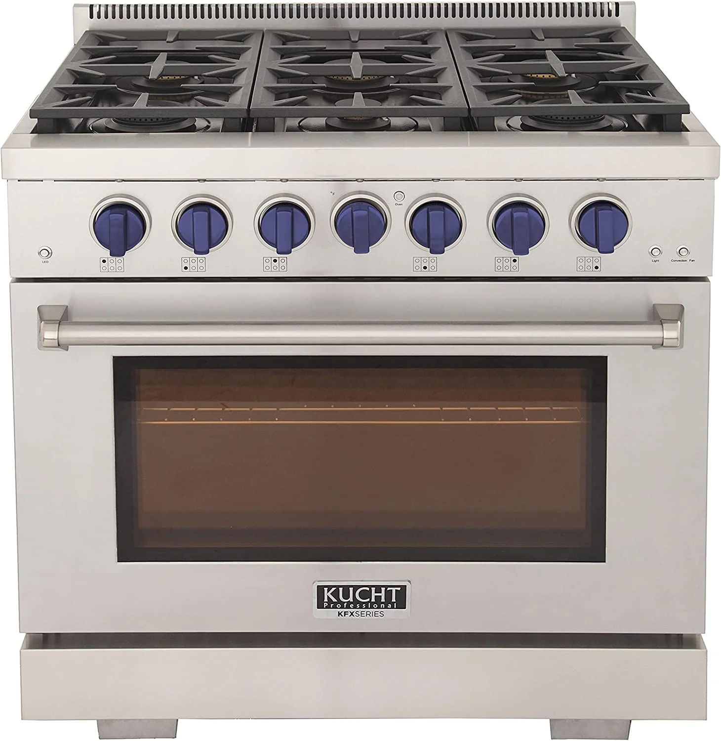 Kucht 36-Inch Gas Range in Stainless Steel with Blue Knob (KFX360-B)