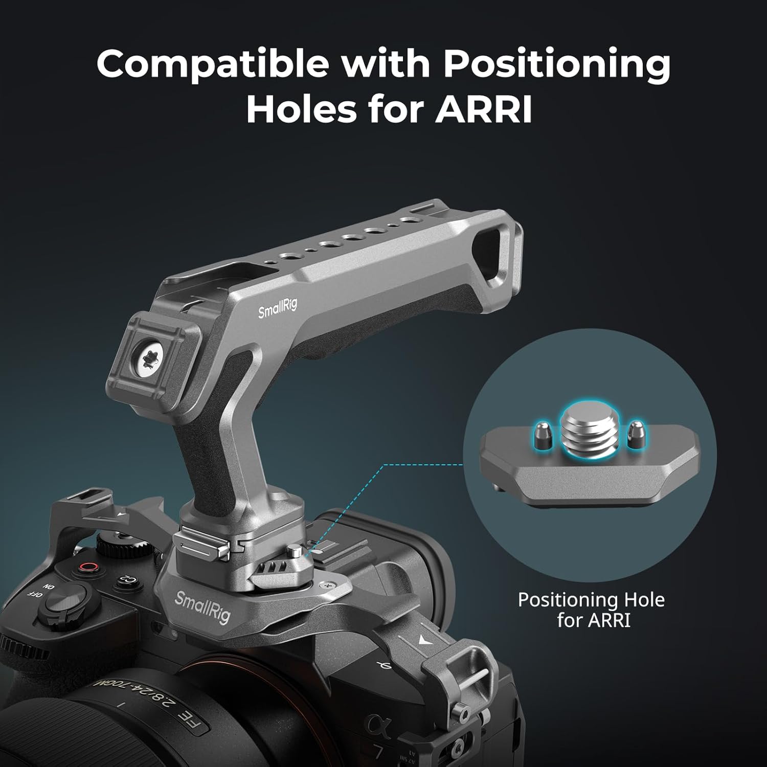 SMALLRIG Quick Release Magic Arm with 360 Ball Head and Top Handle for Monitor, Grey, 5.5kg Payload