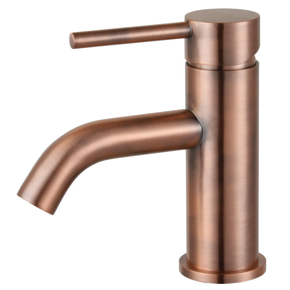 Kingston Brass Concord One-Handle Single-Hole Bathroom Faucet with Push Pop-Up Drain, Antique Copper (LS8224DL)