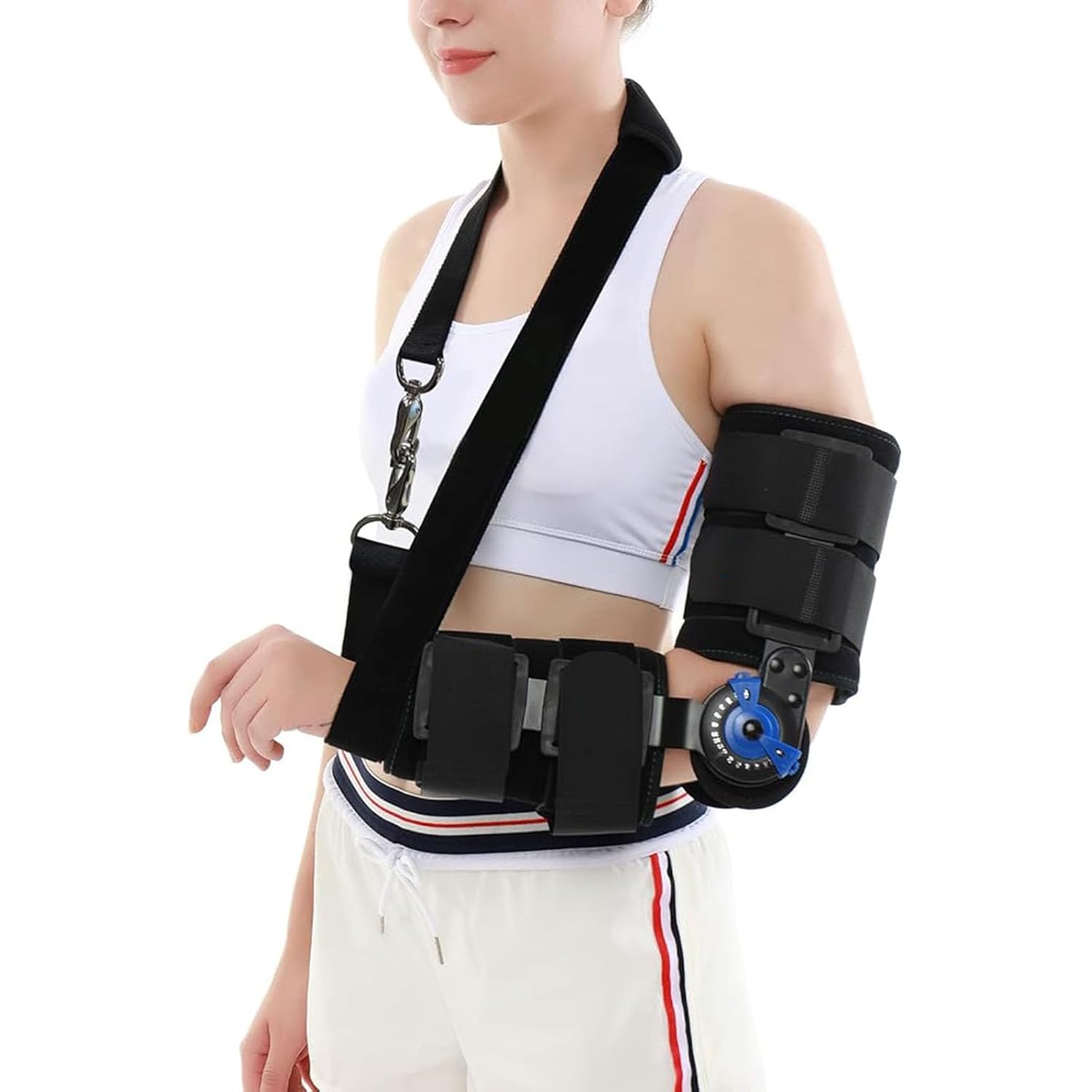 SFKLYU Hinged Elbow Brace Adjustable Post Elbow Brace Arm Splint Supporting from for Postoperative Arm Injury Recovery, Ligament and Tendon Repairs,Left
