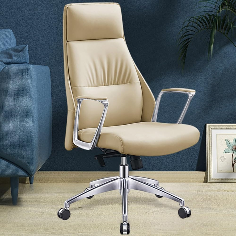 Ergonomic Office Chair Executive Seat Office Chair Rotate Computer Stool High Back Support Modern Leather Furniture with Armrest Sponge Cushion Leisure Backrest Furniture S,