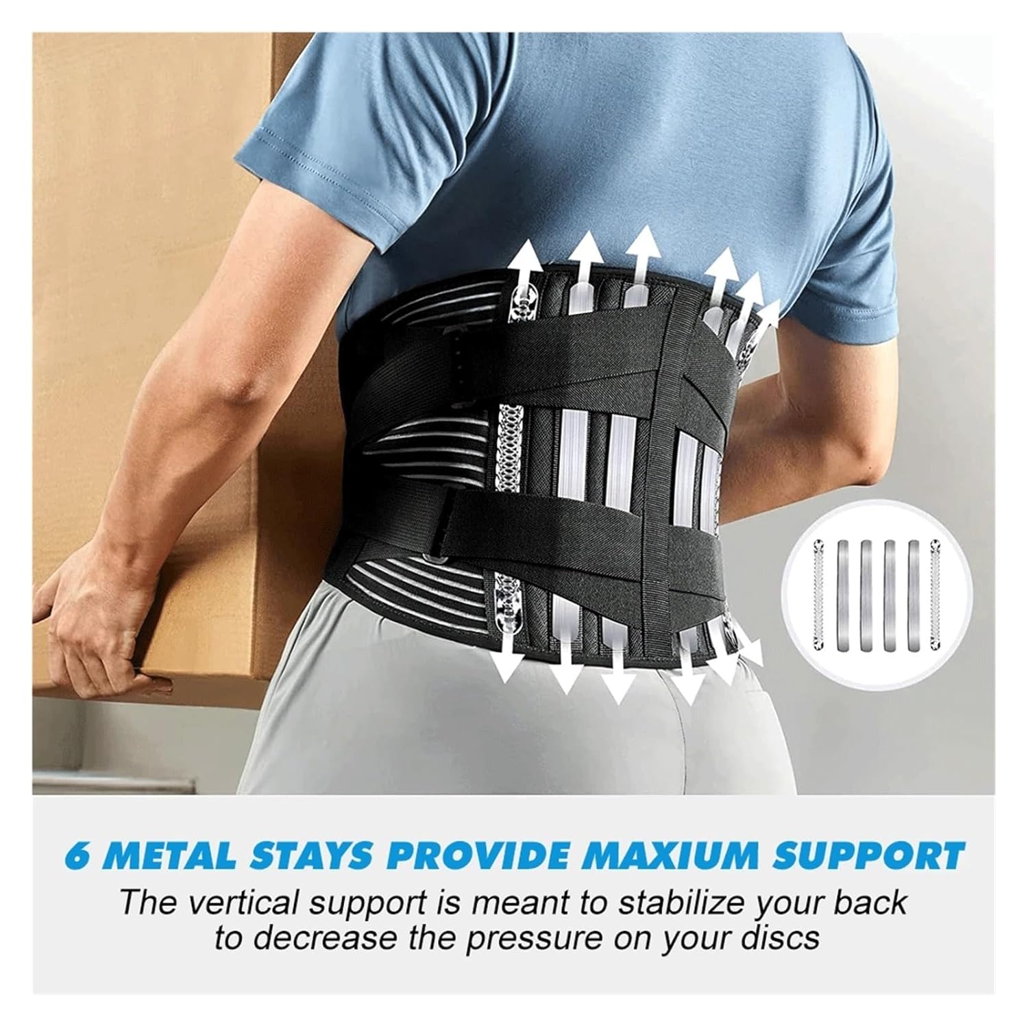 Back Braces for Lower Back Pain Relief with 6 Stays, Breathable Back Support Belt for Men/Women for work lumbar support belt(X-Large)