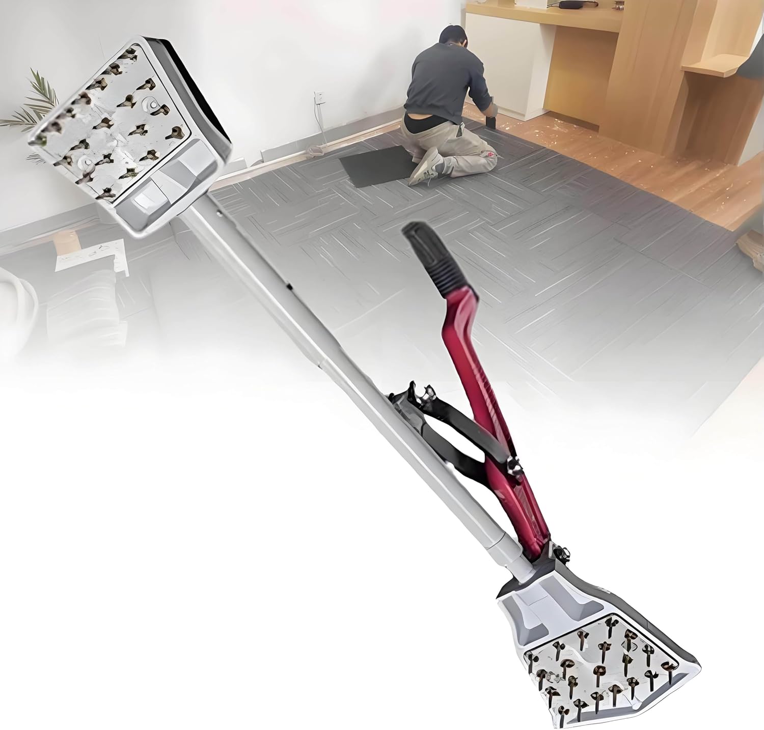 Kneeless Carpet Stretcher, Carpet Kicker Stretcher, Fit Laying Tool w/Soft Rubber Handle and Grippers for DIY Use,Essential Fitting Tool for Flooring Projects