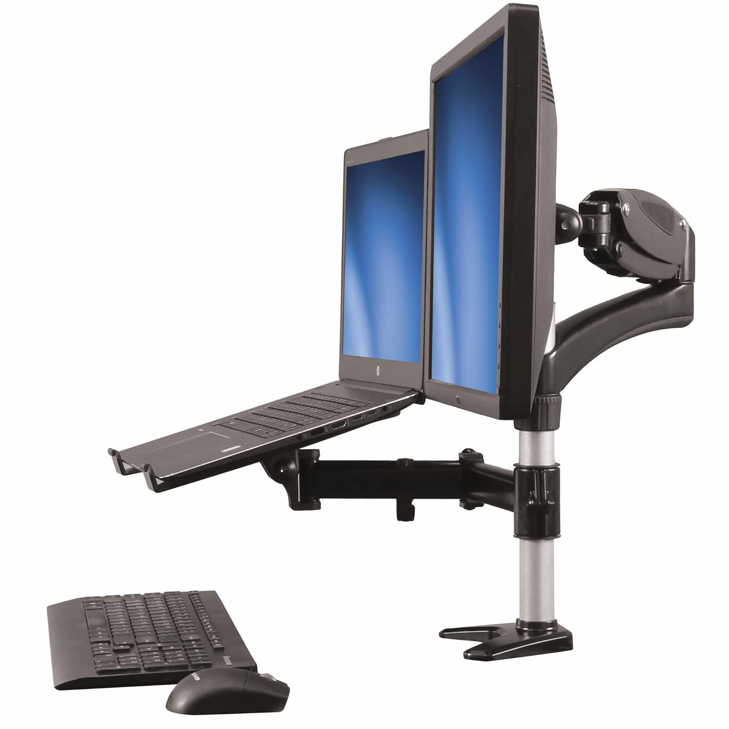 StarTech.com Laptop Monitor Stand, Computer Monitor Stand, Full Motion Articulating, VESA Desk Mount for Displays up to 27